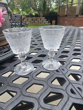 Duncan And Miller Cordial Glasses, Sandwich Pattern - Set of 2